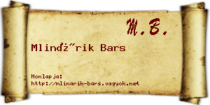 Mlinárik Bars névjegykártya